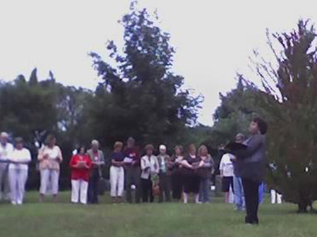 Dedication prayer of new brick walk