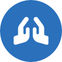 icon hands blue