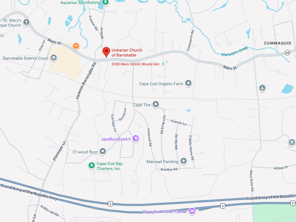 map directions to Unitarian Church of Barnstable
